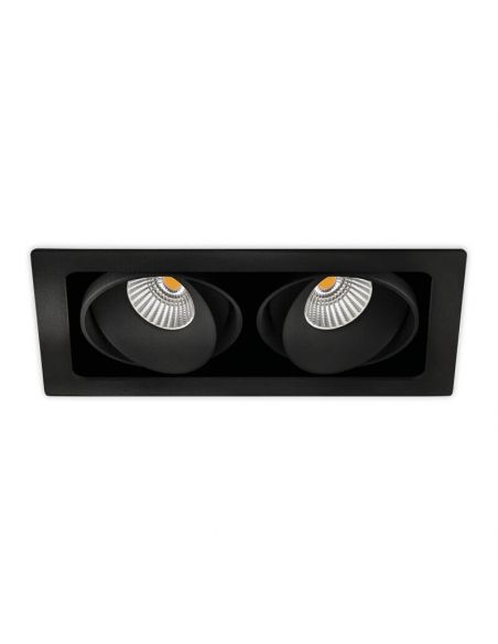Twist Double 2x10.5W holofote ajustável preto por Arkoslight | leonleds