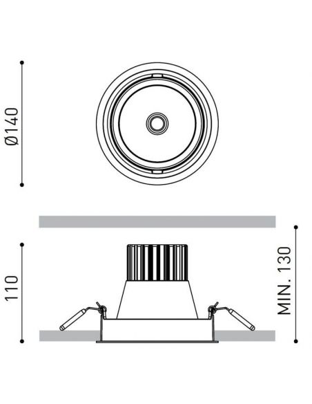Dimensiones del foco LED Wellit L 15W de Arkoslight | LeónLeds