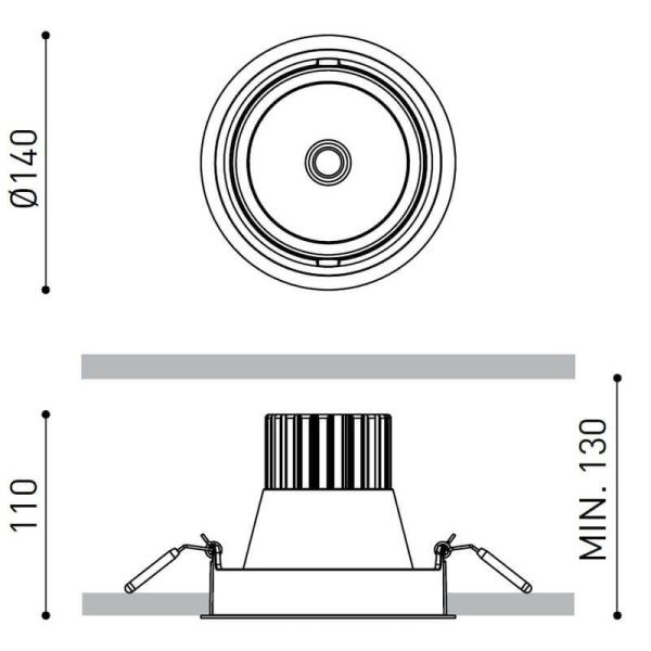 Dimensiones del foco LED Wellit L 15W de Arkoslight | LeónLeds