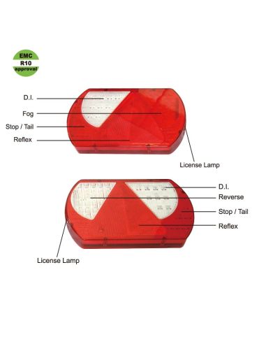 Piloto Trasero LED con Triangulo 12/24V 26017 Lucidity LeonLeds