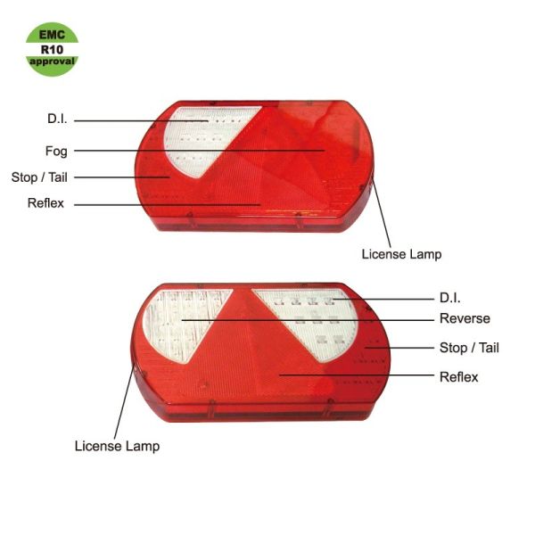 Piloto Trasero LED con Triangulo 12/24V 26017 Lucidity LeonLeds