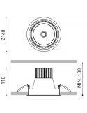 Dimensiones del foco LED Wellit L 21,5W de Arkoslight | LeónLeds