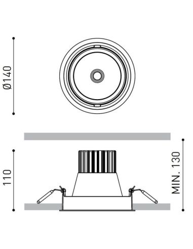 Dimensiones del foco LED Wellit L 21,5W de Arkoslight | LeónLeds