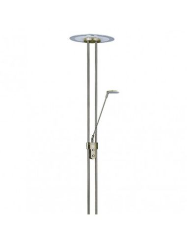 Détail lampadaire LED avec lumière naturelle Eridani Leather | leonleds