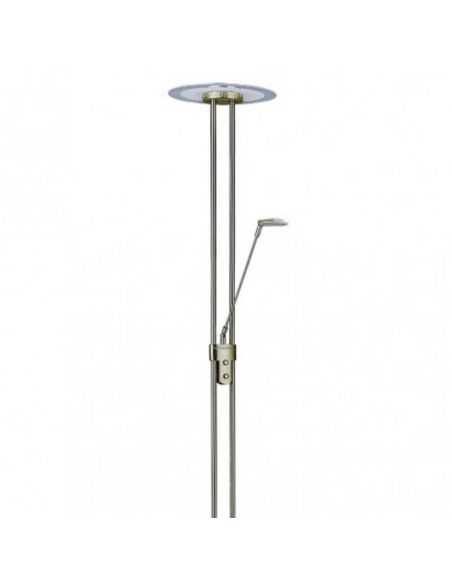 Détail lampadaire LED avec lumière naturelle Eridani Leather | leonleds