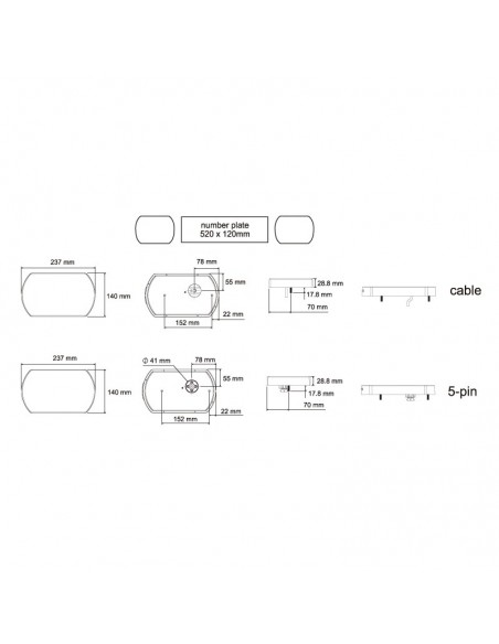 Dimensiones Piloto Trasero LED con Triangulo 12/24V 26017 Lucidity LeonLeds