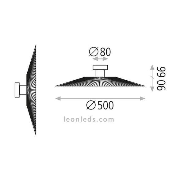 Candeeiro de parede E27 Pamela feito de corda disponível em 3 cores diferentes tamanho S dimensões