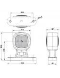Dimensiones Cuerno LED mini con luz blanca y roja FT-141A Fristom | LeonLeds