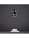 Suspension LED en cristal de style oriental Khoi | Éclairage LeónLeds | Lampe en verre gris fumé