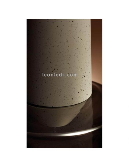 Suspension LED en cristal de style oriental Khoi | Éclairage LeónLeds | Lampe en verre gris ciment