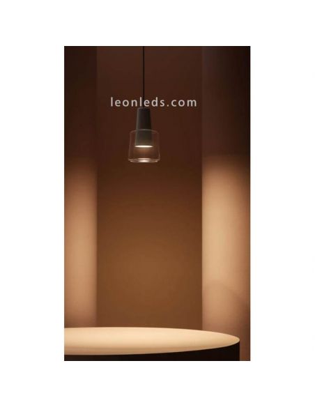 Lámpara colgante de cristal LED estilo oriental Khoi | LeónLeds Iluminación | Lámpara de cristal gris cemento mesa comedor