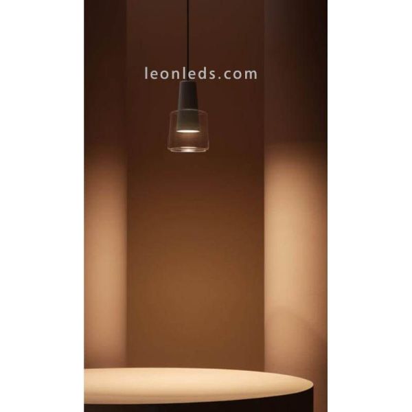Lámpara colgante de cristal LED estilo oriental Khoi | LeónLeds Iluminación | Lámpara de cristal gris cemento mesa comedor
