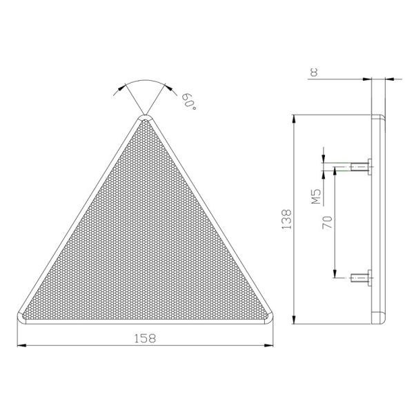 Reflektierendes Dreieck mit Schrauben