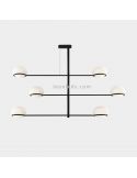 Lámpara colgante de metal con esfera moldeada blanca Coco E14 | LeónLeds Iluminación | Lámpara 6 luces