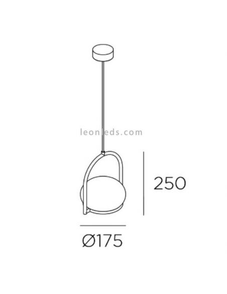 Suspensão de metal Coco E14 esfera moldada branca | LeónIluminação Leds | Medições de luz da lâmpada 1