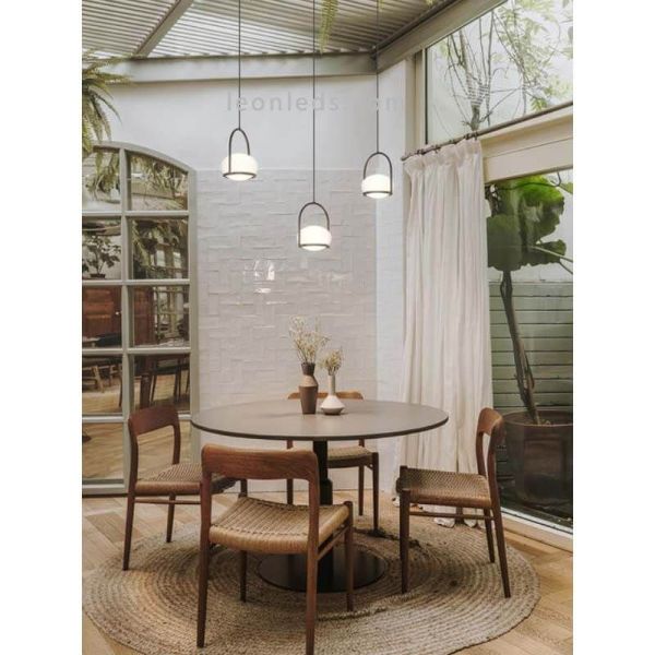 Coco E14 suspension en métal moulé sphère blanc | Éclairage LeónLeds | Lampe de terrasse dorée