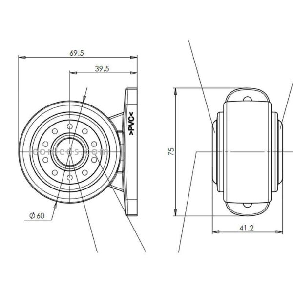 Dimensions Jauge LED blanche et rouge courte W56SS Was | leonleds