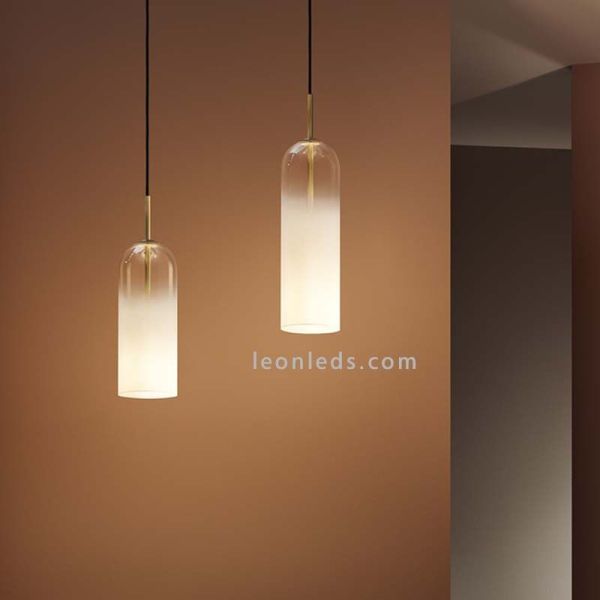 Lámpara colgante E14 Glam con pantalla  de 31 cm  blanco ambiente