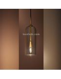 Candeeiro de suspensão E14 Glam com sombra de 31 cm Leds fumê C4