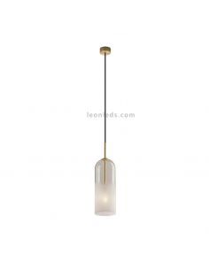 Candeeiro suspenso Glam grande com abajur branco de 38,5 cm