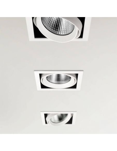 3 focos LED empotrados en el techo de la serie Hubble de Arkoslight | LeónLeds