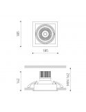 Dimensiones del doco LED Hubble de Arkoslight | LeónLeds