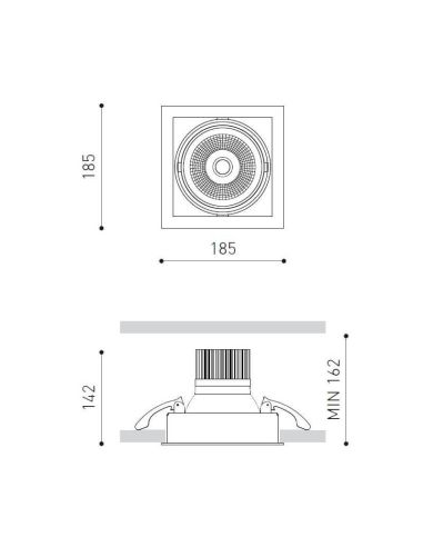 Dimensiones del doco LED Hubble de Arkoslight | LeónLeds