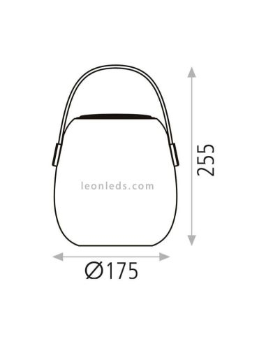 Altavoz de sobremesa LED RGB color opal Take Me dimensiones marca ACB Iluminación | LeonLeds Iluminación