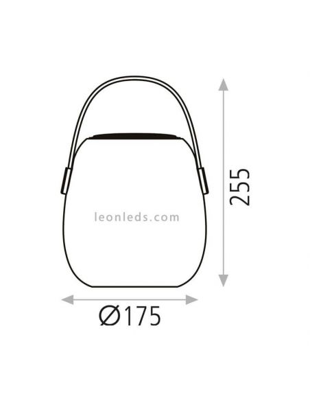Altifalante de mesa LED RGB cor opala Dimensões Take Me Marca ACB Iluminación | Leon Iluminação LED