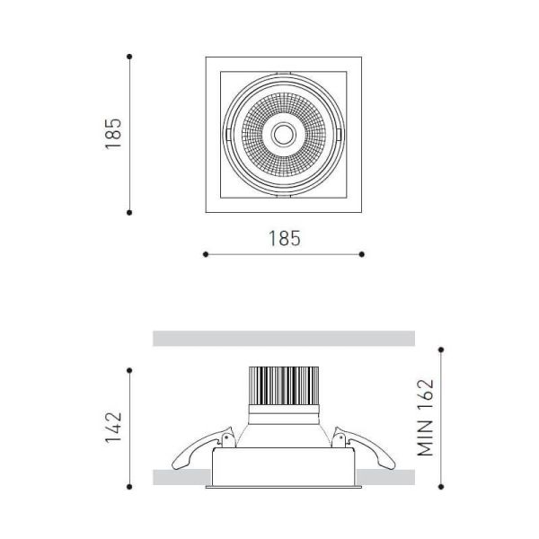 Dimensiones del foco LED Hubble de Arkoslight | LeónLeds