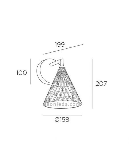 Applique murale LED dorée de style classique Veneto Wall Fixture | Éclairage LeónLeds | Mesures de la lampe murale