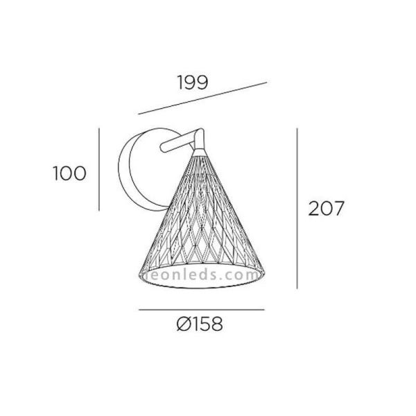 Applique murale LED dorée de style classique Veneto Wall Fixture | Éclairage LeónLeds | Mesures de la lampe murale