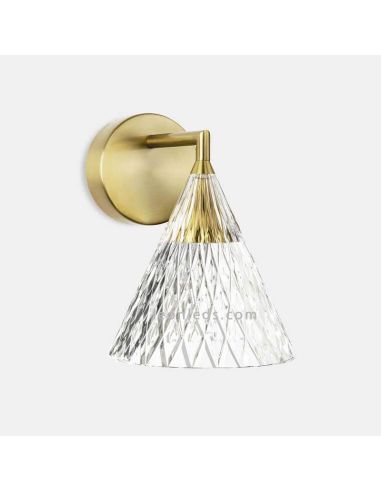 Arandela LED dourada estilo clássico Fixação de parede Veneto | LeónIluminação Leds | candeeiro de parede elegante