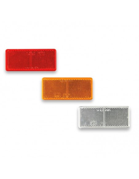 Adhésif rectangulaire catadioptrique blanc ambre rouge réfléchissant homologué | LeonLeds