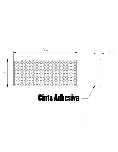 Catadióptrico Rectangular Adhesivo Blanco Ambar Rojo Homologado reflectante | LeonLeds