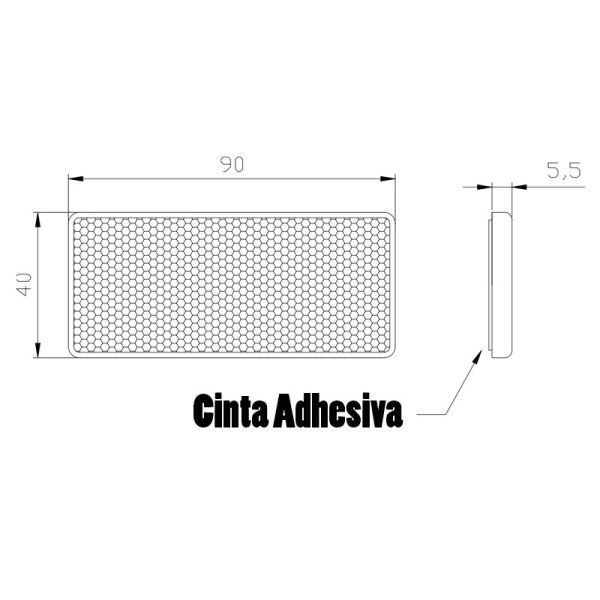 Adesivo retangular catadióptrico branco âmbar vermelho refletivo aprovado | LeonLeds