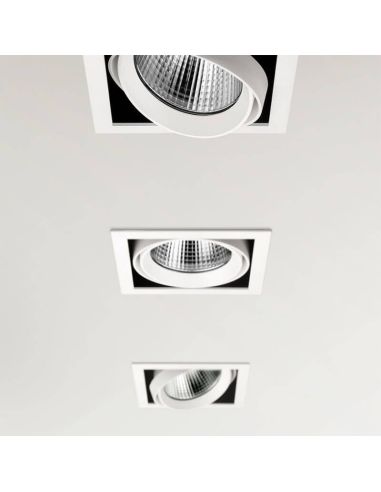 3 focos LED empotrados en el techo de la serie Hubble de Arkoslight | LeónLeds
