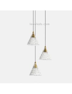 Lámpara colgante LED estilo clásico Veneto Surfaced  | LeónLeds Iluminación | Tres pantallas