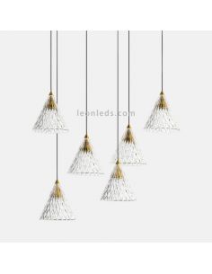 Lámpara colgante LED estilo clásico Veneto Surfaced  | LeónLeds Iluminación | Tres pantallas 2