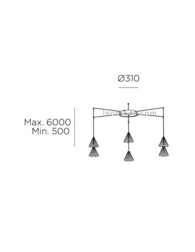 Luminária pendente LED veneto estilo clássico | LeónIluminação Leds | Seis telas medidas