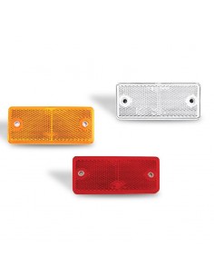 Catadióptrico Rectangular Blanco Ambar Rojo Tornillos Agujeros 94x44mm Reflectante Dob-42 | LeonLeds