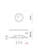 Medidas del downlight LED Stram Mini Prismatic de Arkoslight | Leonleds
