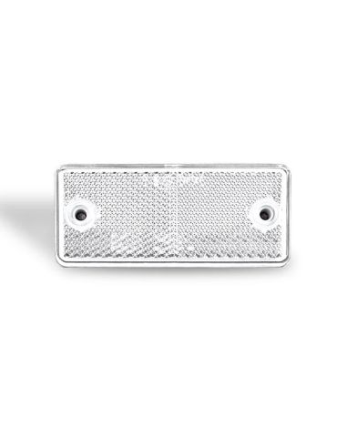 Réflecteur Rectangulaire Blanc Ambre Rouge Trous de Vis 94x44mm Réfléchissant Dob-42 | leonleds