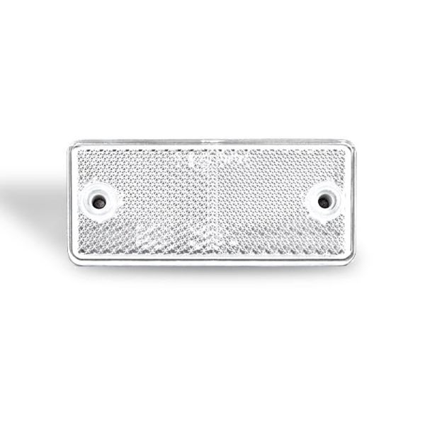 Catadióptrico Rectangular Blanco Ambar Rojo Tornillos Agujeros 94x44mm Reflectante Dob-42 | LeonLeds