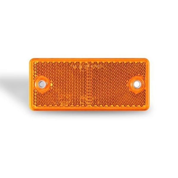 Catadióptrico Rectangular Blanco Ambar Rojo Tornillos Agujeros 94x44mm Reflectante Dob-42 | LeonLeds
