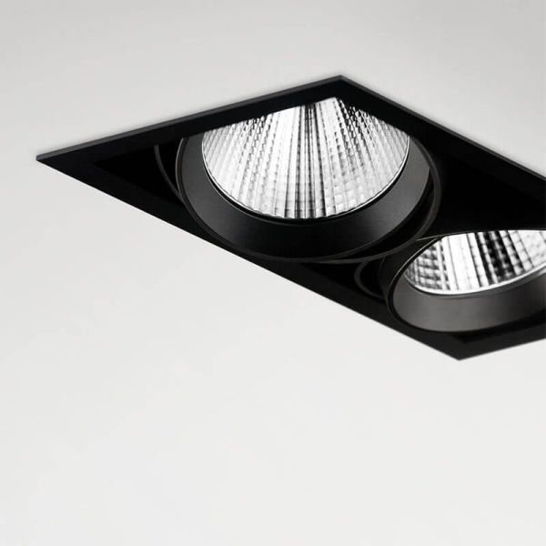 Detalhe de Arkoslight Hubble Refletor LED duplo preto duplo | LeonLeds