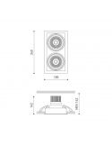 Dimensiones del foco LED doble Hubble Double de Arkoslight | LeónLeds