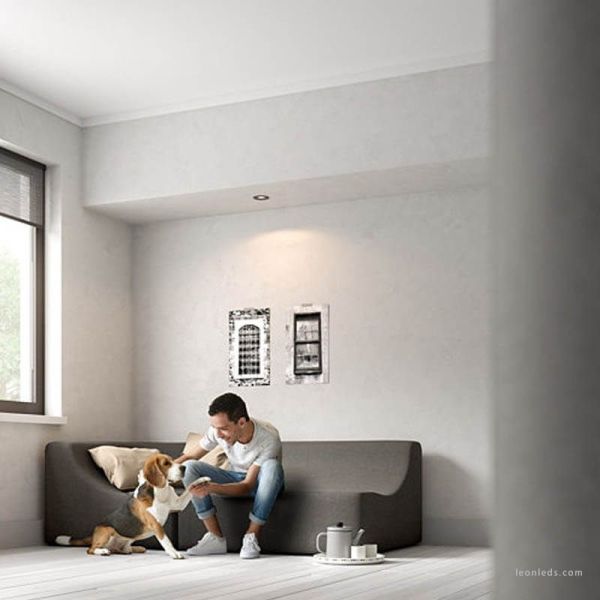 Ambiente con Aro empotrable GU10 basculante gris Donegal Philips 8718696160886 | LeonLeds