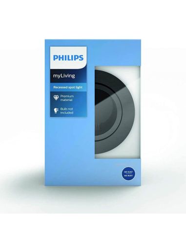 Caja Aro empotrable GU10 basculante gris Donegal Philips 8718696160886 | LeonLeds