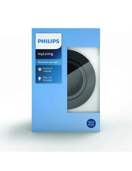 Boîte à bagues encastrée GU10 inclinable gris Donegal Philips 8718696160886 | leonleds